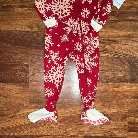 Burt’s Bees Snowflake Christmas Footie Pajamas Unisex 6-9 Months - Picture 4 of 8